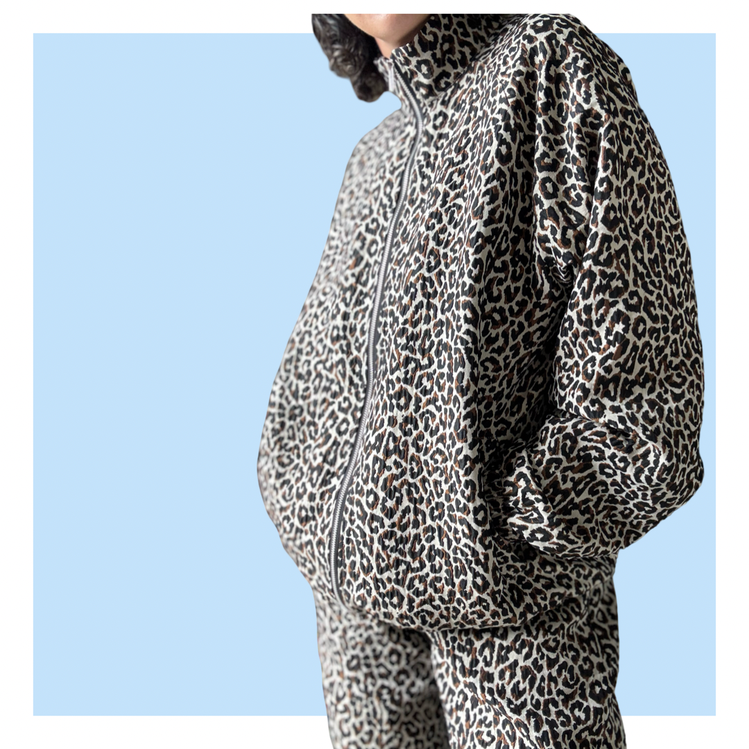 Leopard Jacquard Track Jacket