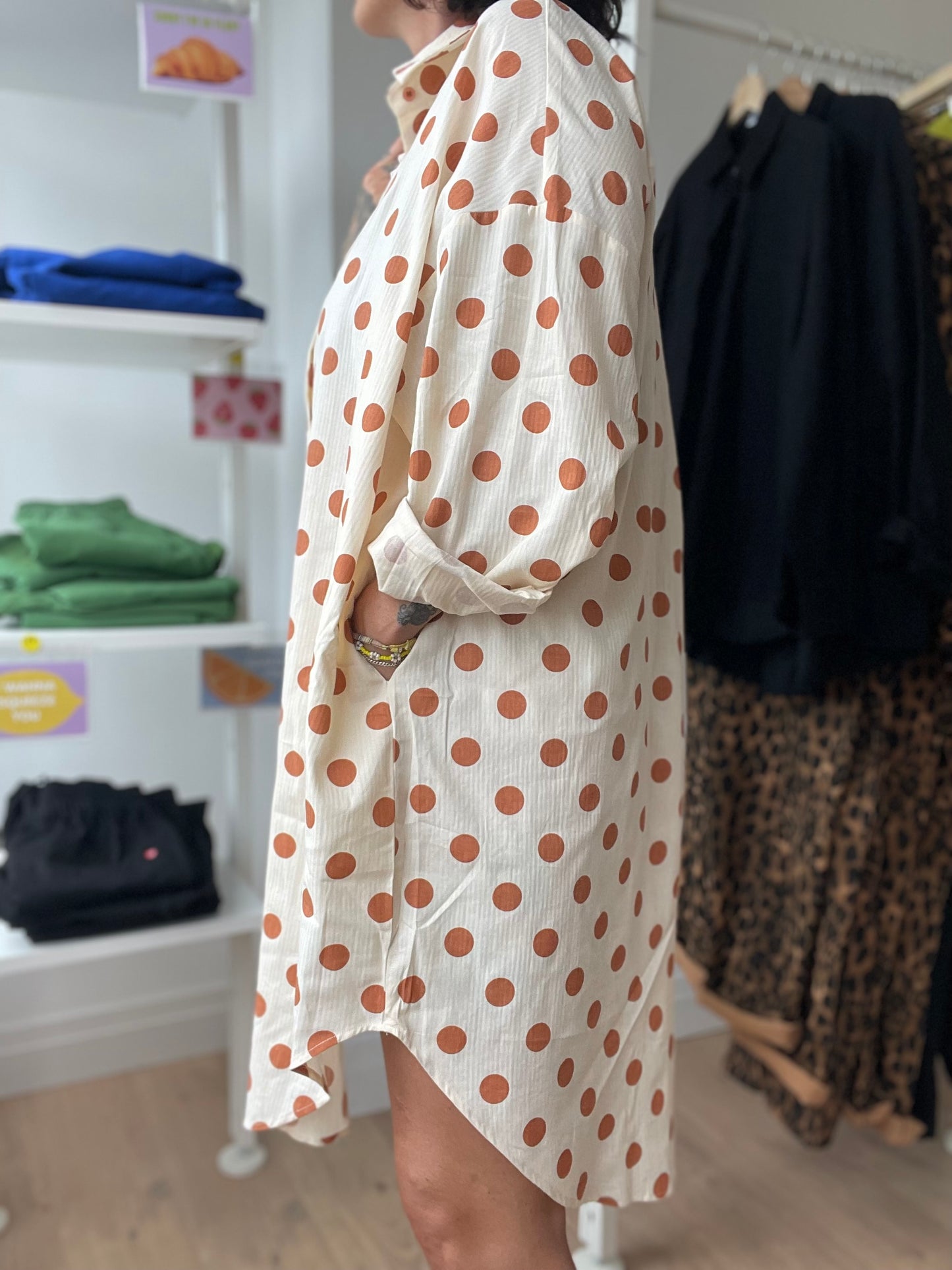 Don’t Touch Me Dress - Brown Dots