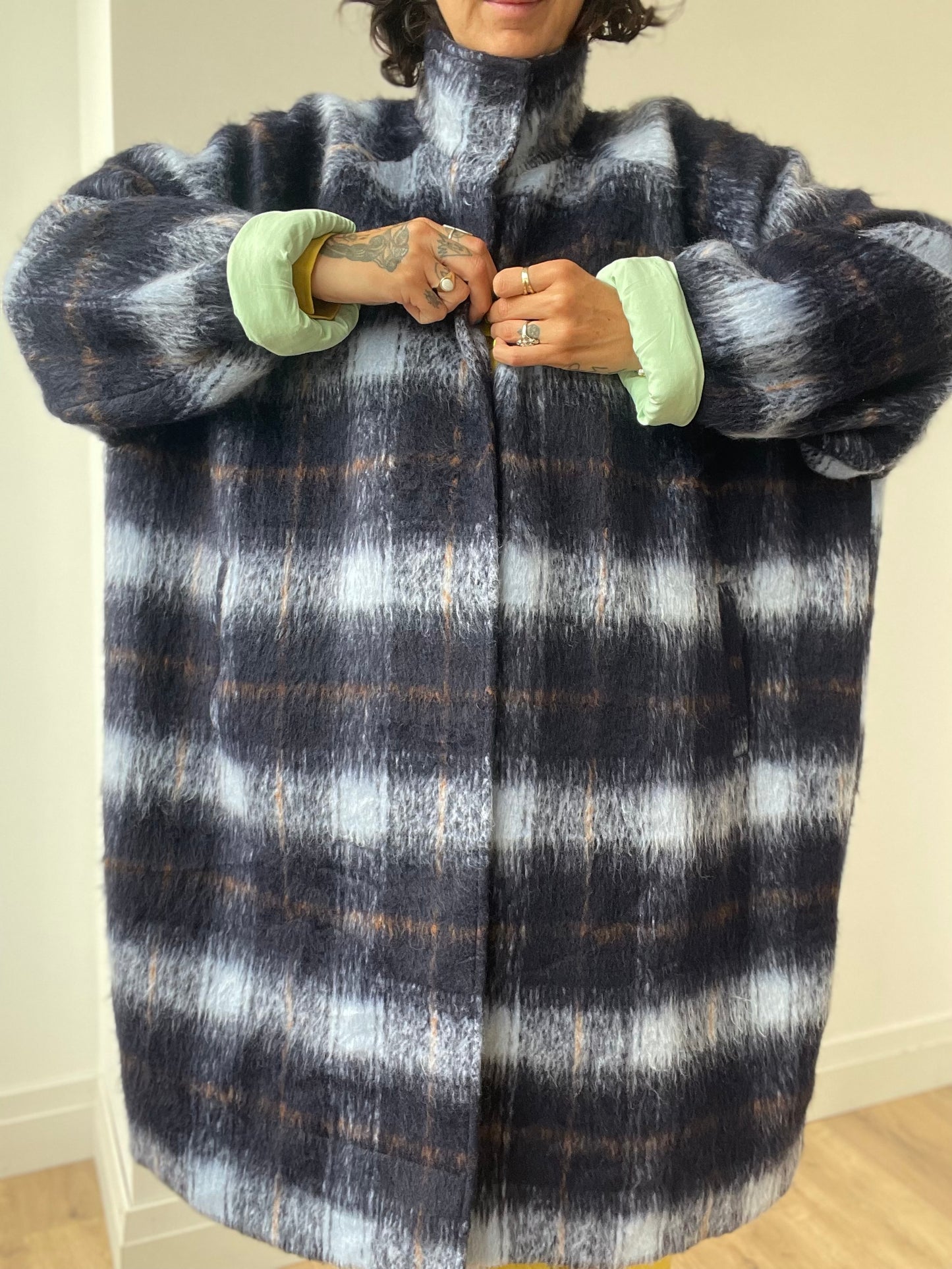 Blanket Jacket - Navy Plaid