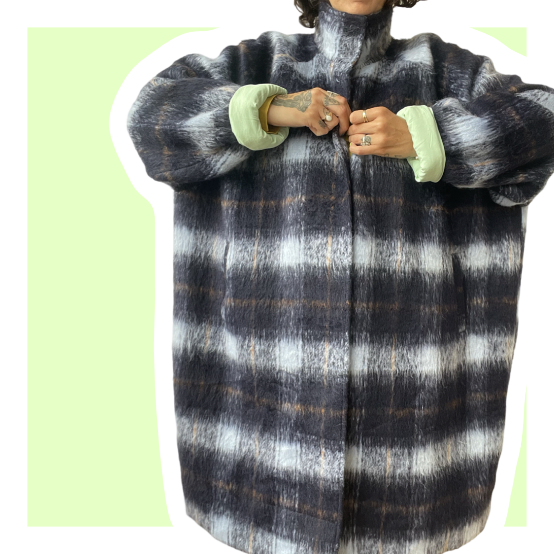 Blanket Jacket - Navy Plaid