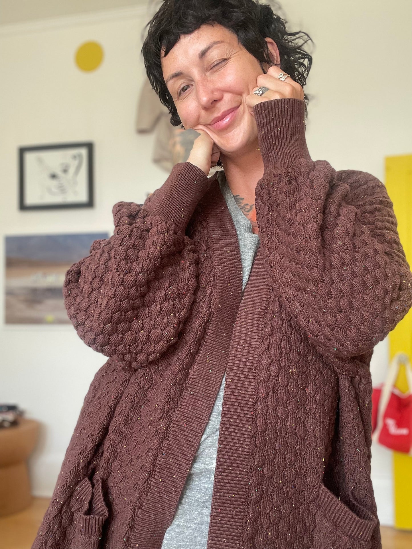 Librarian Cardigan - Brown