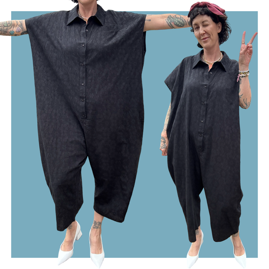 Sack Jumpsuit - Floral Black