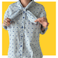 Bow Shirt - Blue Stripe
