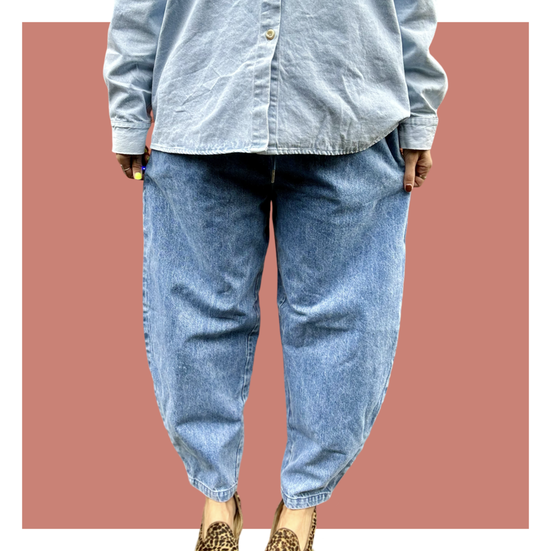 Carrot Pants - Mid Wash Denim