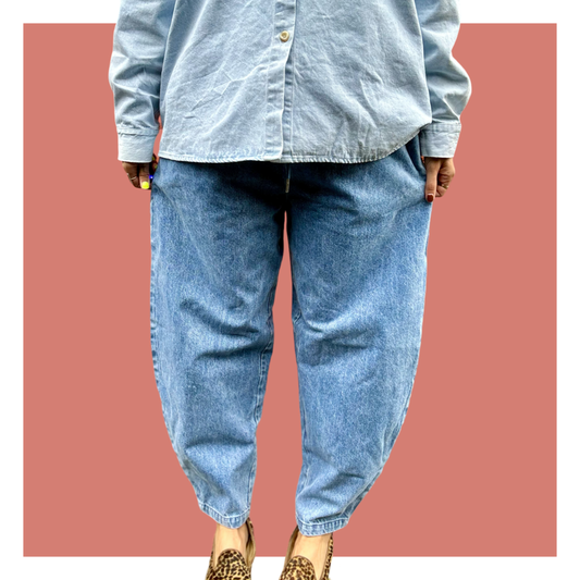 Carrot Pants - Mid Wash Denim