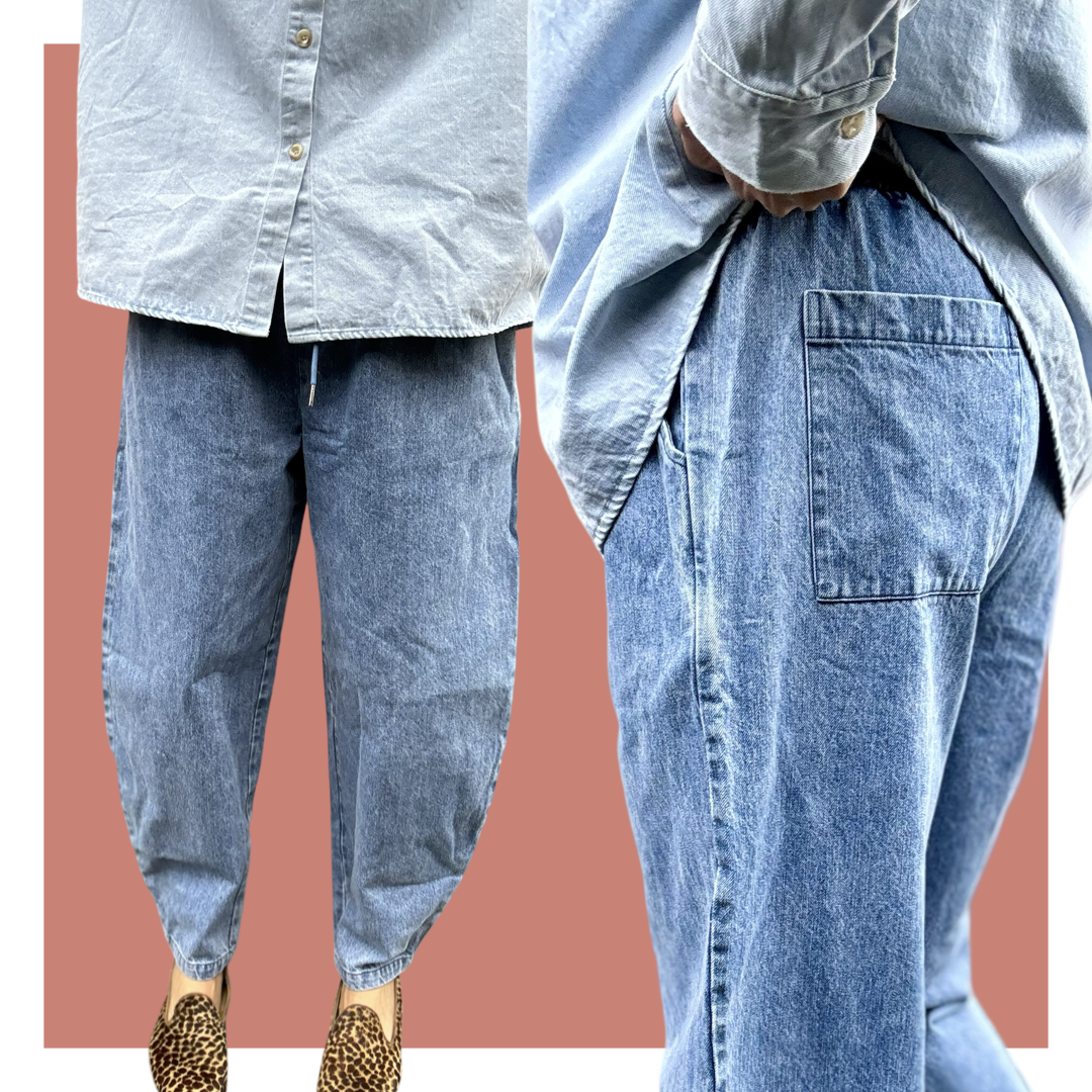 Carrot Pants - Mid Wash Denim