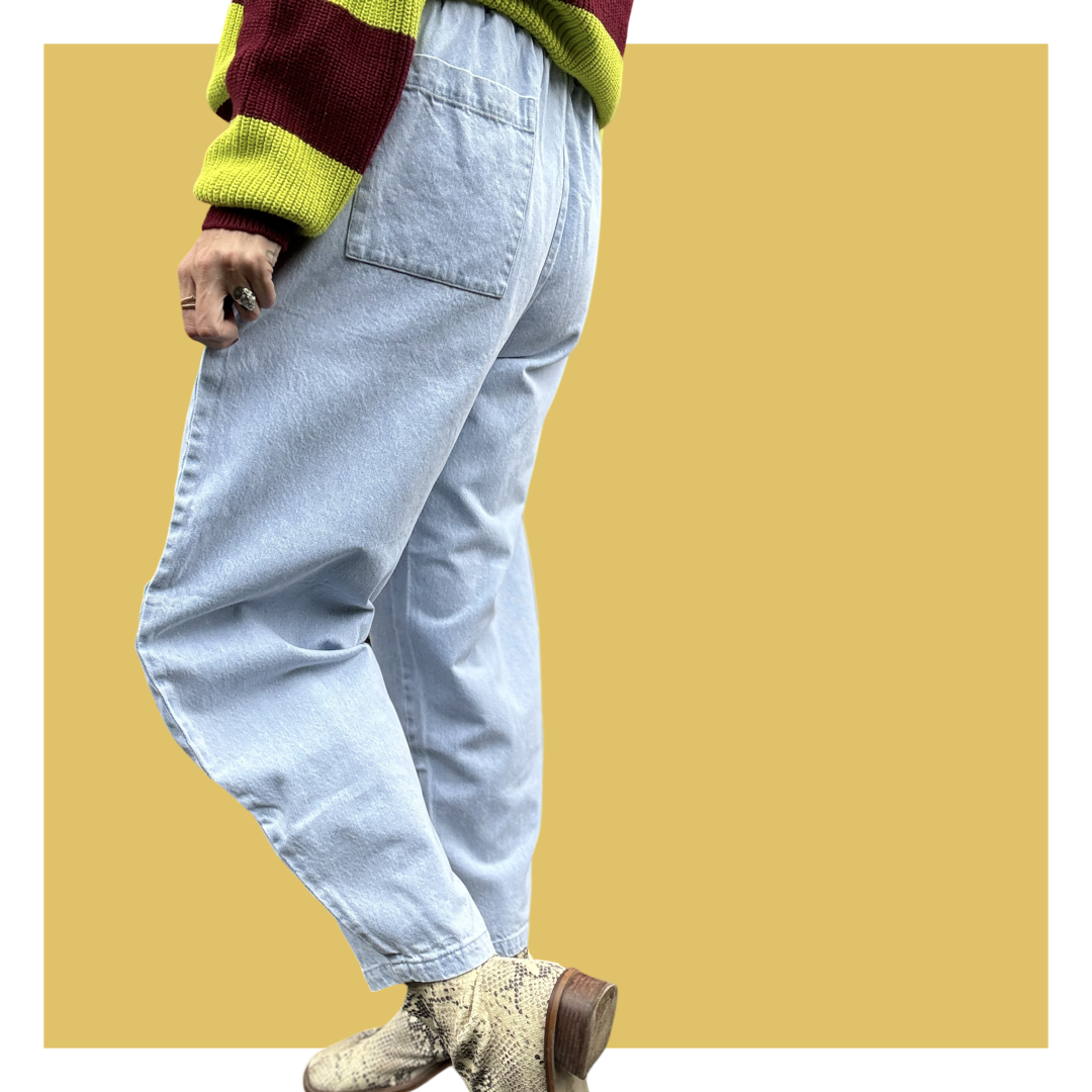 Carrot Pants - Light Wash Denim