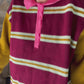BURGUNDY AND PINK MINI DRESS - SIZE ONE