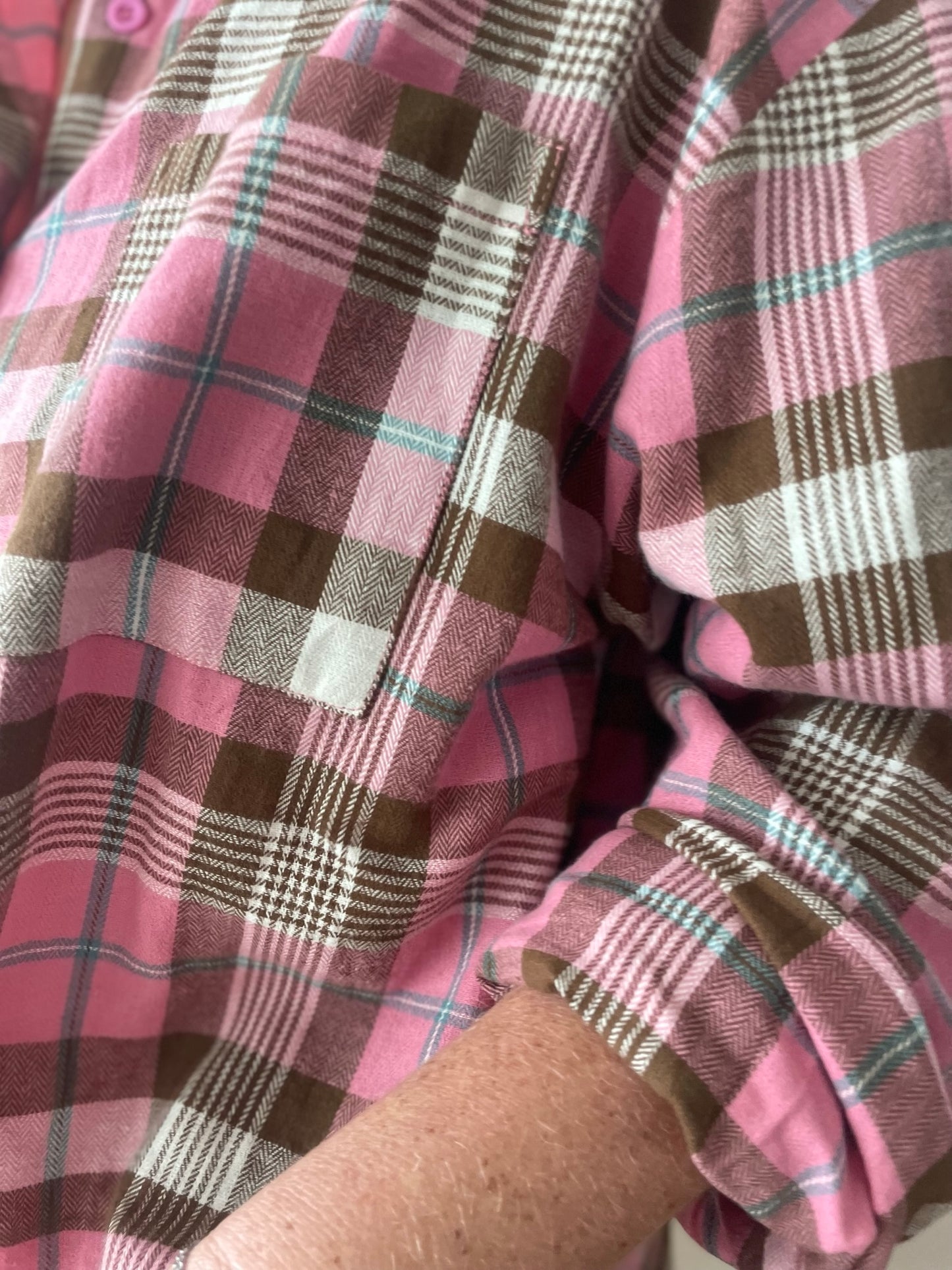 Plaid Cropped Shirt - Pink