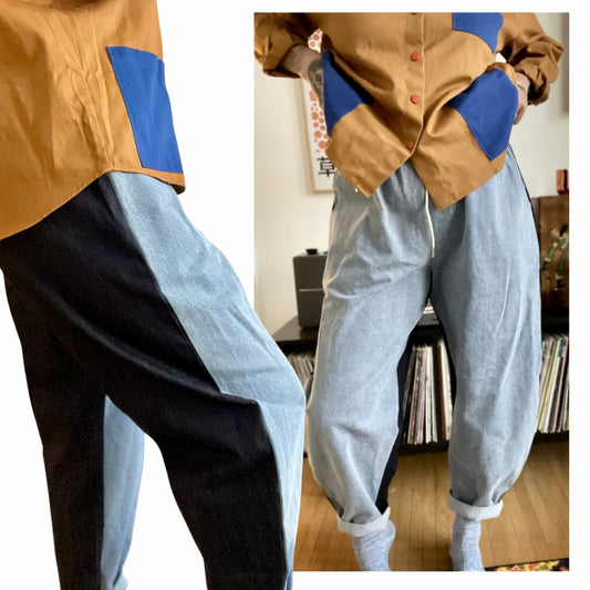 Two Tone Carrot Jeans